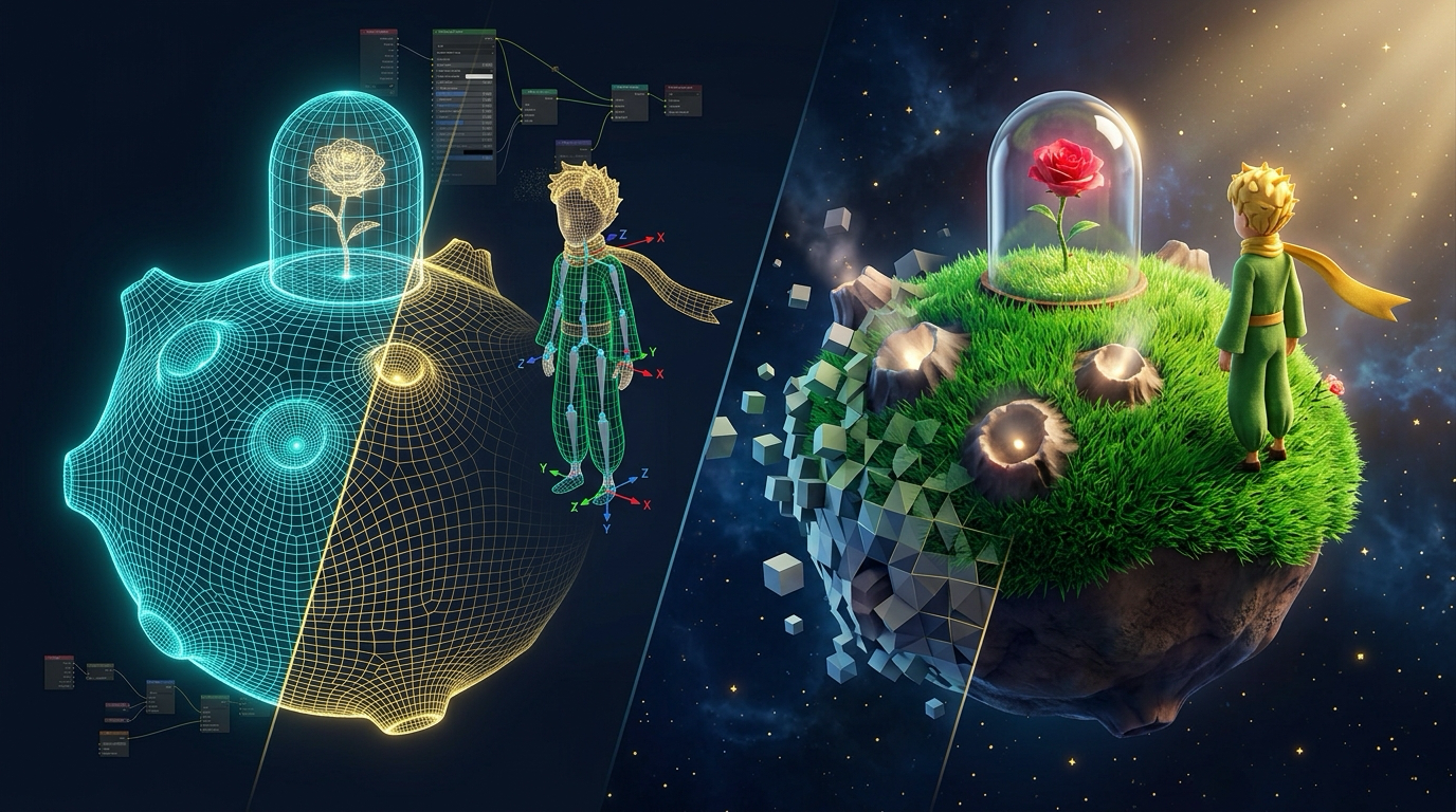 16 天把《小王子》做成 2GB 级 WebGPU 3D 游戏：Opus 5.5 + Tripo + Blender 工业级管线与工程源码实录