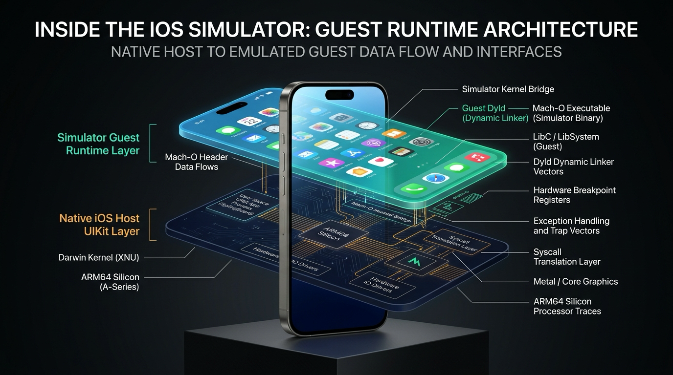 免越狱真机启动 iOS 模拟器：LiveSimBooter 的进程代理、硬件断点工作队列与 Sim2Host 渲染剖析
